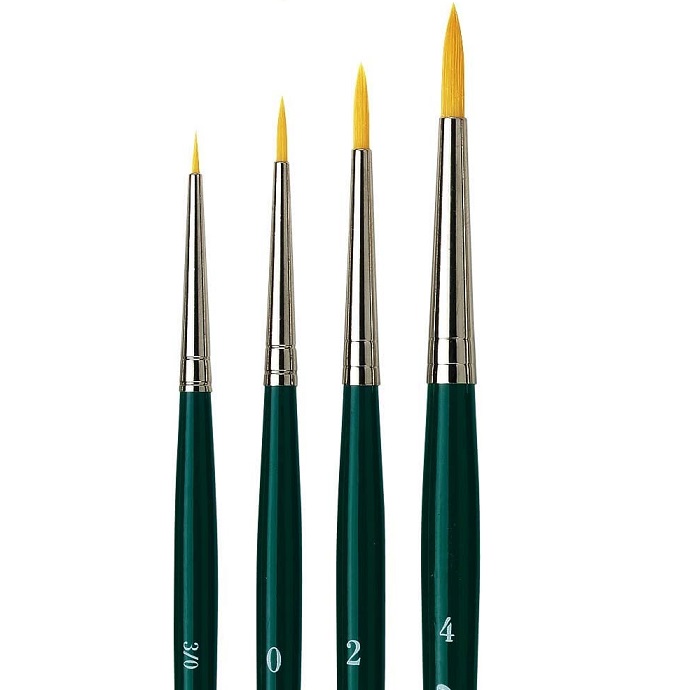 Da Vinci Set 4 Pennelli Micro Nova - Punte Finissime Per Dettagli, Sintetico Dorato, Manico Corto - 3