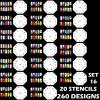 20 Fogli - 260 Stencils per unghie per nail art JFH16