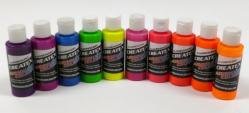 Createx kit 10 colori fluorescenti aerografo 60 ML
