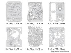 6 Mini Airbrush Stencils ARTOOL "Tiki Master II" Mini Series