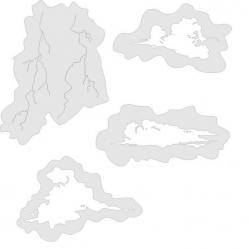 4 Stencils aerografo WoW  CLOUDS - NUVOLE E FULMINI Small