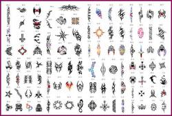 Stencils adesivi per tatuaggi temporanei - Libro 08 - 100 Stencils