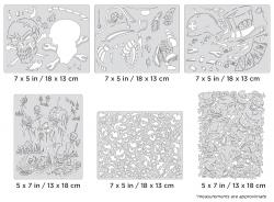 6 Mini Airbrush Stencils ARTOOL "Wrath of Skullmaster"