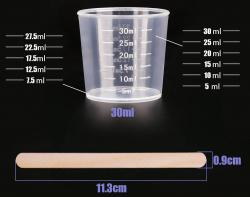 50 Bicchieri graduati + 50 palette per miscelare colori a solvente - 30 ml