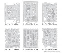 6 Mini Airbrush Stencils Artool "Tiki Master" Mini Series