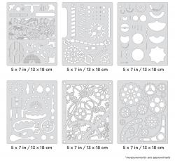 6 Mini Airbrush Stencils ARTOOL "Steampunk FX" Mini Series