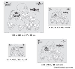 4 stencils aerografo ARTOOL  Bone Headz "8 Dead"