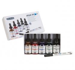 Schmincke kit 5 colori aerografo / aquerello AQUA DROP 30 ml + 1 LINER