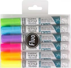 PENNARELLO 7A 1 mm Pebeo Colore per tessuto KIT 6 COLORI FLUO