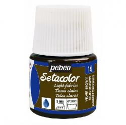 Pebeo Setacolor LIGHT FABRICS Colore per tessuti chiari 45 ml  VELVET BROWN - MARRONE VELLUTO