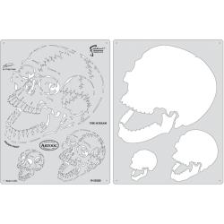 2 Stencils aerografo Artool Horror of Skullmaster "The Scream"
