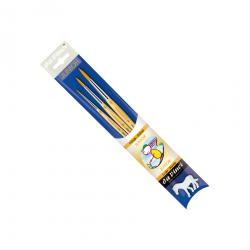 Set 3 pennelli in fibra sintetica DA VINCI - JUNIOR SET 4212 - linea Scuola e Hobby