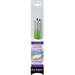 Set 3 pennelli in fibra sintetica DA VINCI - FIT 5298 - linea Scuola e Hobby