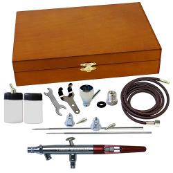 Aerografo Paasche MIL Set 0.55 - 0.7 - 1.0 doppia azione in cofanetto di legno