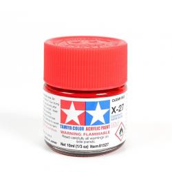 Tamiya colore acrilico lucido 10 ml X-27 CLEAR RED