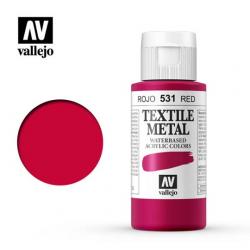 Vallejo TEXTILE 60 ml colore METALLIC RED