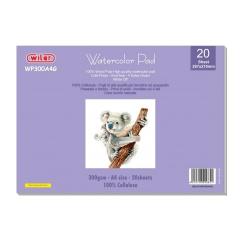 20 fogli Cartoncino WILER per acquerello 29.7 X 21 CM - 300 G/MQ