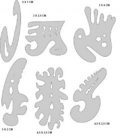 6 Stencils aerografo WoW Shapes 2 Micro - FORME 2 Micro