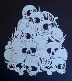Stencil aerografo WoW  Skulls 2 Medium - TESCHI Medium
