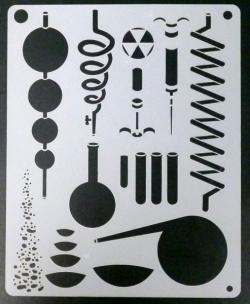 Mini stencil aerografo ARTOOL "Steampunk FX2 - The Lab" by Craig Fraser