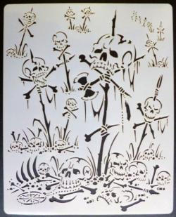 Mini stencil aerografo ARTOOL "Wrath of Skullmaster-Burial Ground