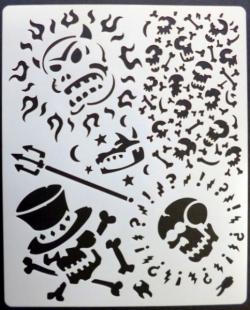 Mini stencil aerografo ARTOOL "Curse of Skullmaster- Voo Doo"
