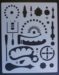 Mini stencil aerografo ARTOOL "Steampunk FX - Switches"