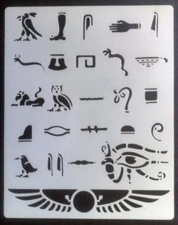 Mini stencil aerografo Artool "FX-3 Glyphs" by Craig Fraser