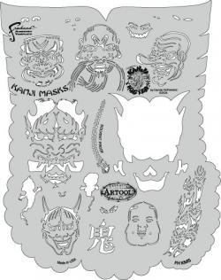 Stencil aerografo ARTOOL Kanji Master "Kanji Masks" by Mathewson
