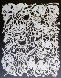 Mini stencil aerografo ARTOOL "Return of Skullmaster- Lucky 13"