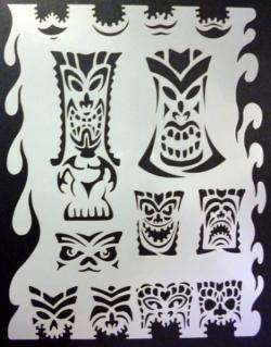 Mini stencil aerografo ARTOOL "Tiki Master - Tiki Bar"