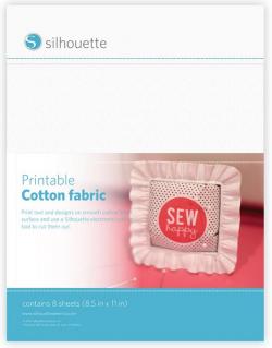 8 Fogli stampabili cotone Silhouette 21,6 x 27,9 cm - BIANCO
