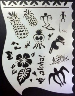 Mini stencil aerografo ARTOOL "Tiki Master- Aloha Spirit"