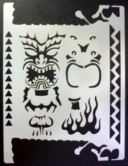 Mini stencil aerografo ARTOOL "Tiki Master- Tribal Tiki"