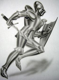 Stencil aerografo "Knight 2" CAVALIERE by R.Evans