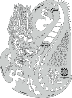 Stencil aerografo ARTOOL Kanji Master "Dragon" by D. Mathewson