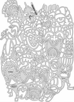 Stencil aerografo Artool TIKI MASTER II "Freakin Tikis"