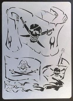 Mini stencil aerografo Artool "Piracy Jolly Rodger" Fraser