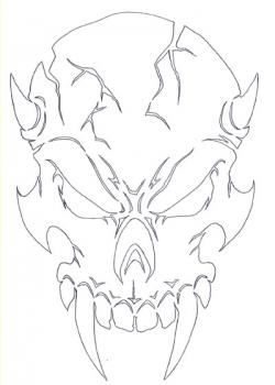 Stencil aerografo Teschio Demon Skull 1 by Richard Markham