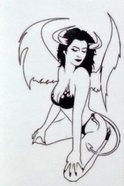 Stencil aerografo "Devil Girl 5 large" by R.Evans