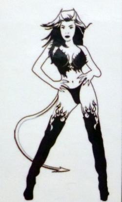 Stencil aerografo "Devil Girl 3 large" by R.Evans