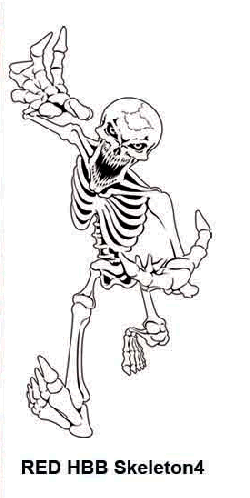 Stencil aerografo "Skeleton 4 medium" SCHELETRO by R.Evans